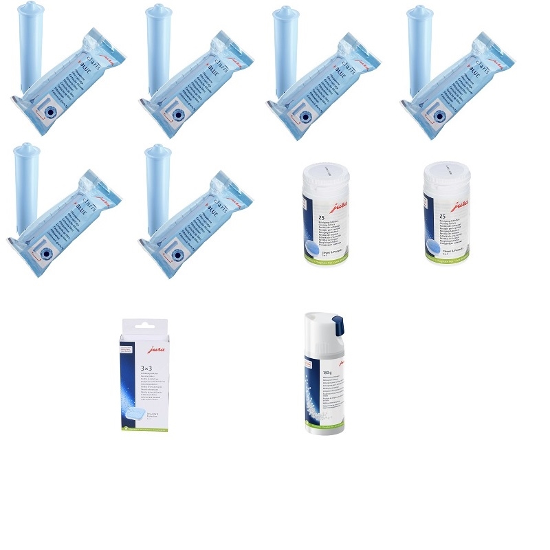 Jura Blue Water Filter & Cleaning Products Year Supply
